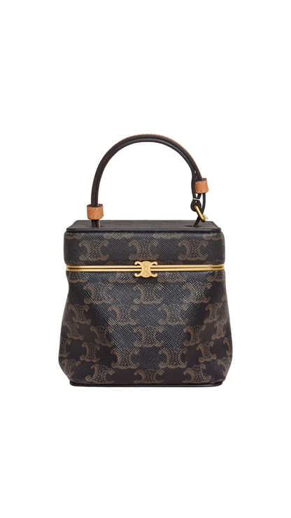 Cube in Triomphe Canvas and Natural Calfskin in Miel