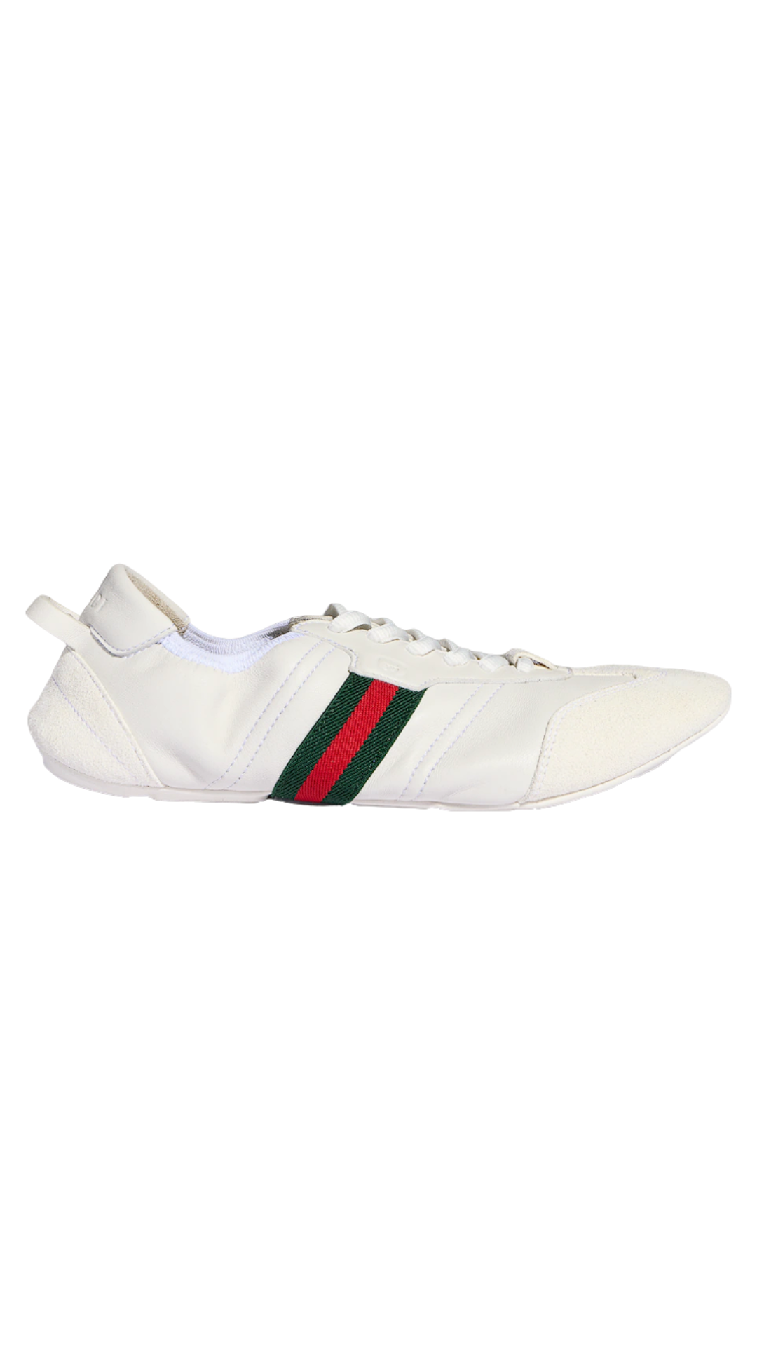 Flex Sneaker in White Suede and Leather