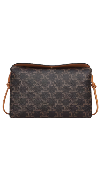 Trio Flap in Miel Triomphe Canvas and Lambskin