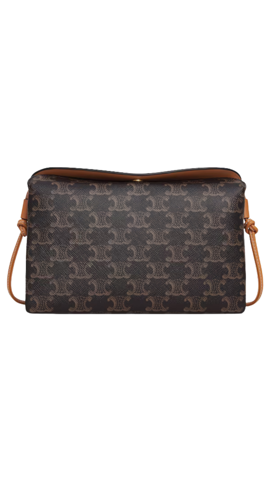 Trio Flap in Miel Triomphe Canvas and Lambskin