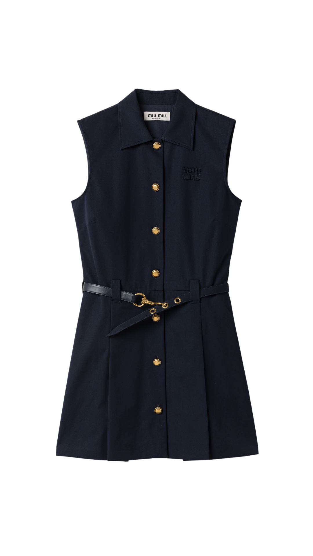 Poplin Mini-Dress in Navy