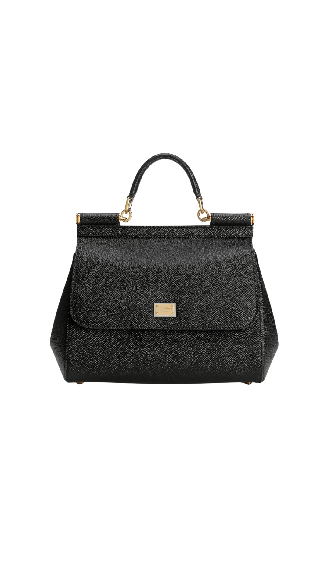 Bolso grande Sicily en piel de becerro Dauphine en negro