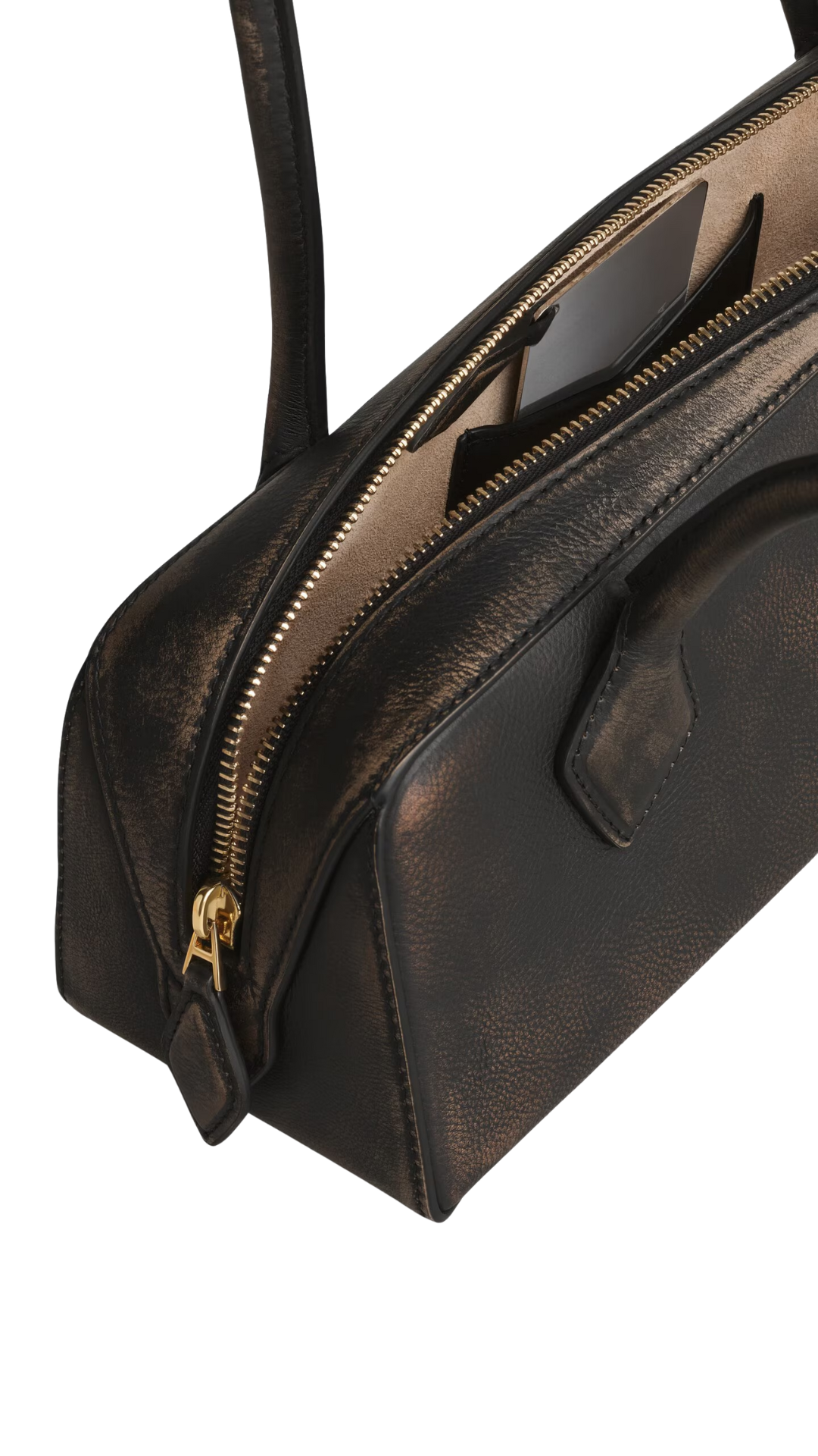 Le Teckel Medium Bag In Aged Leather
