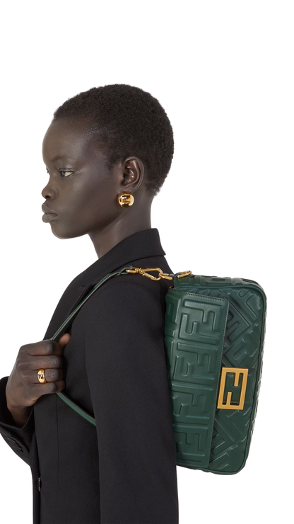 Baguette in Dark Green Leather Bag