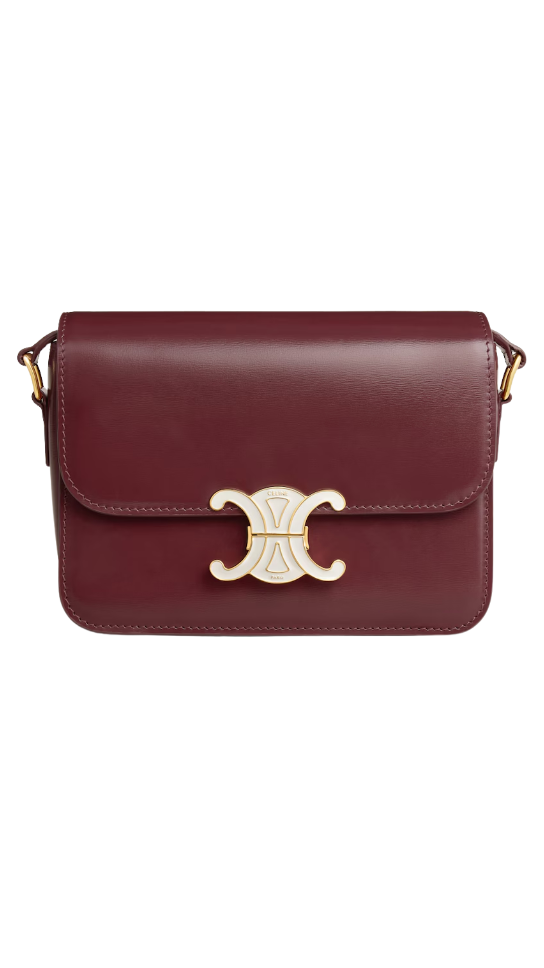 Teen Triomphe Bag in Shiny Calfskin with Enamel Closure