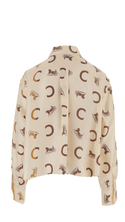 Cropped Shirt in Silk Twill