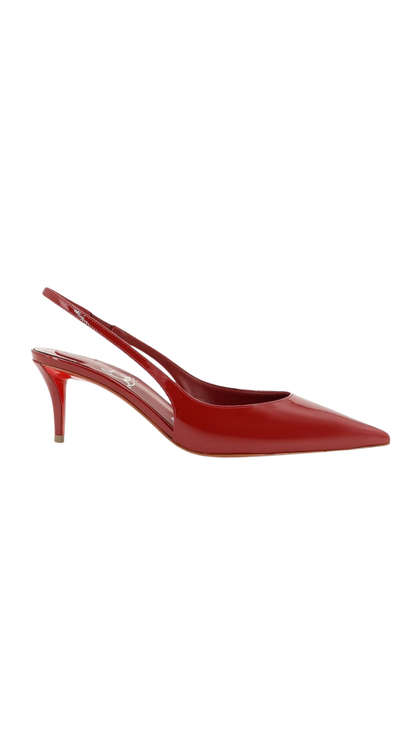 Miss Z Sling Back Slingback Pumps Patent Calf Leather in Blush