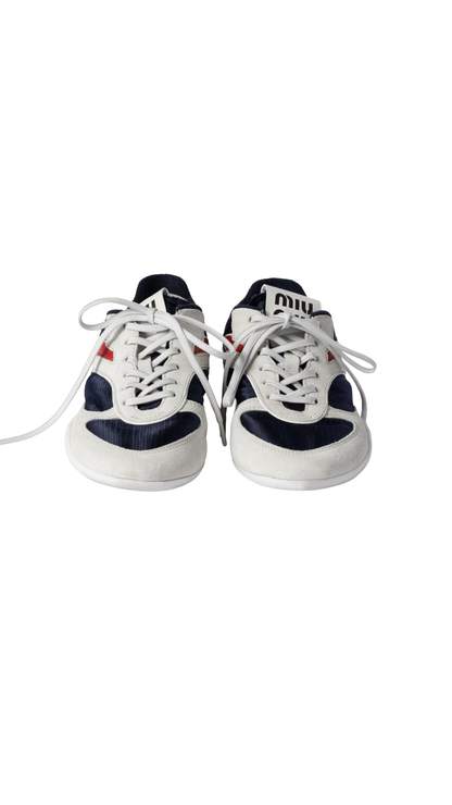 Gymnasium Technical Fabric and Suede Sneakers in Baltic Blue/Amaranth