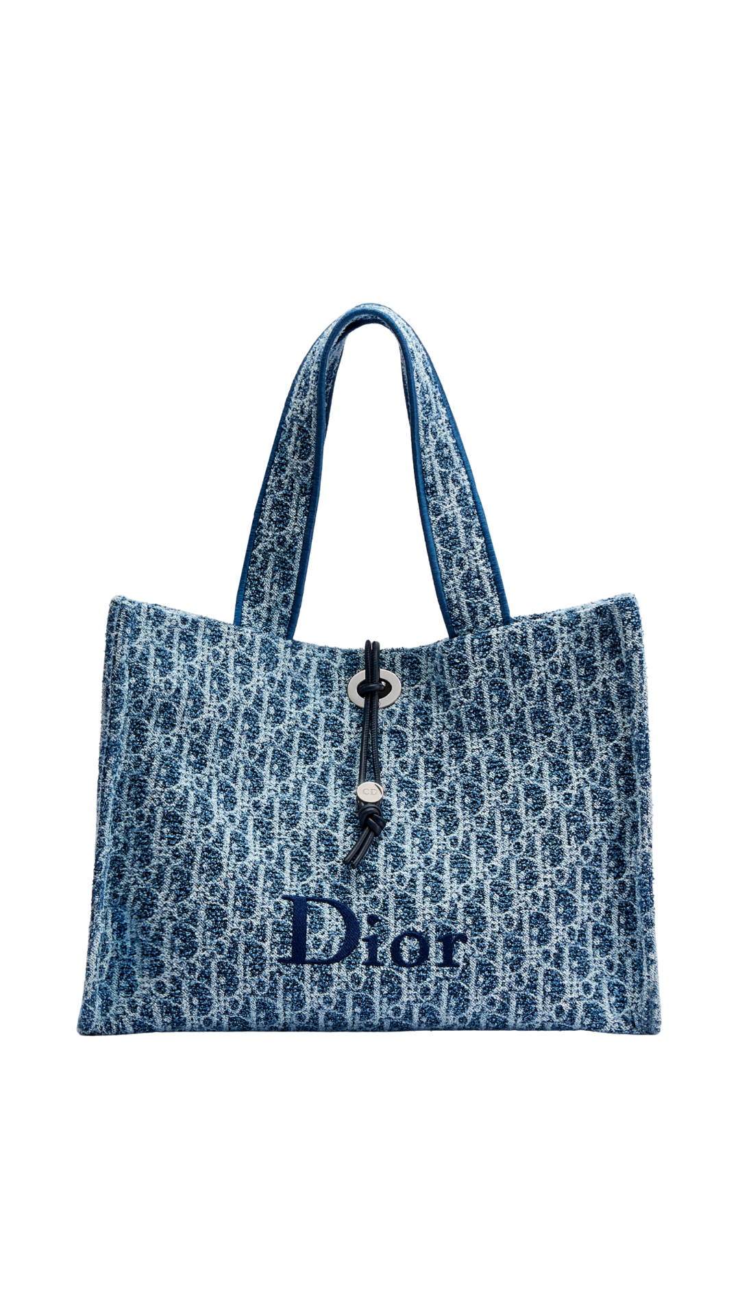 Dioriviera Medium Spongy Book Tote in Blue Spongy Dior Oblique Fabric