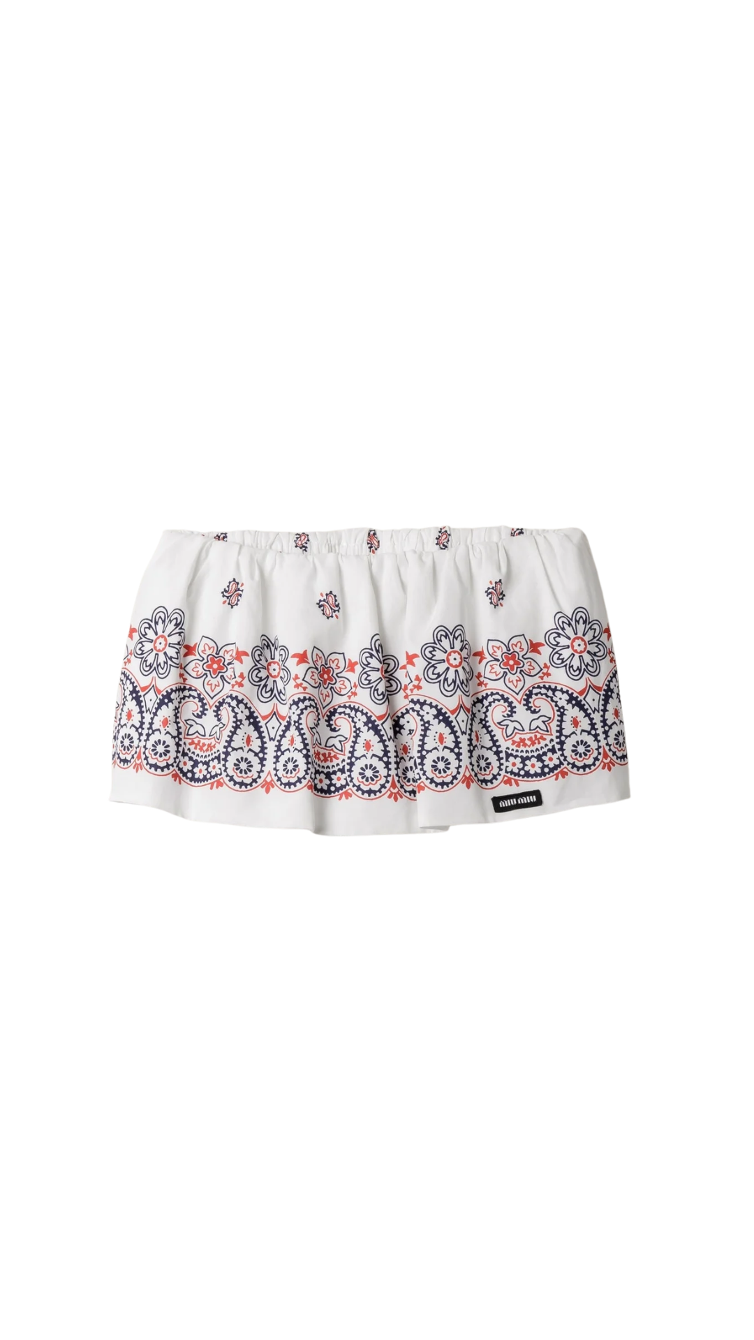 Slubbed Poplin Skirt with Bandana Print
