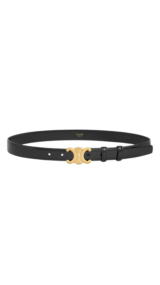 Triomphe Belt 25mm in Taurillon Leather in Black