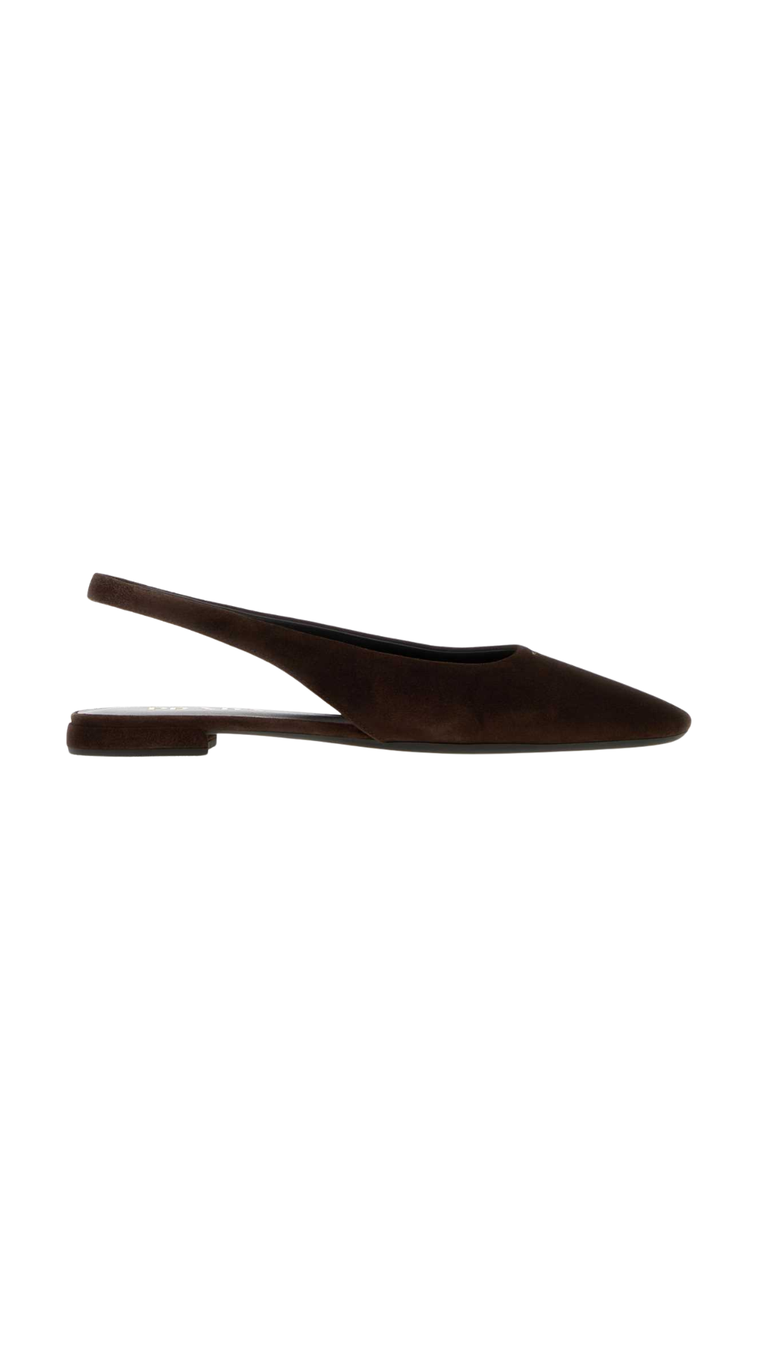 Suede Leather Ballerina Slingbacks in Brown