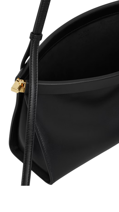 Le Click East West Medium Bag in Leather Black