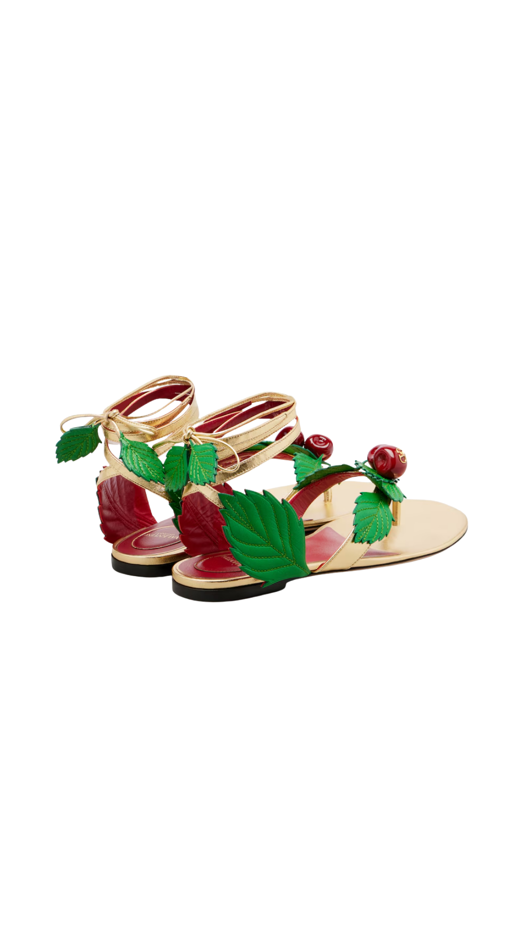 Cherryfic Metallic Leather Thong Sandals