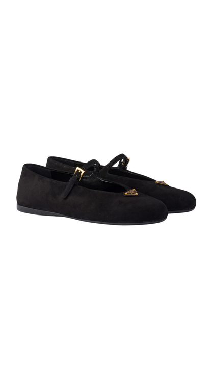 Suede ballerinas in Black