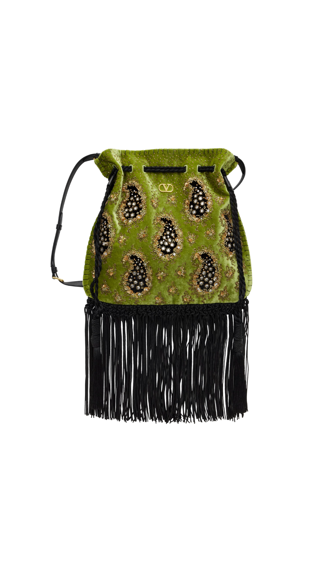 Nellicôte Bucket Bag in Green Velvet