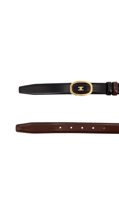Reversible Leather Belt in Black/Brown