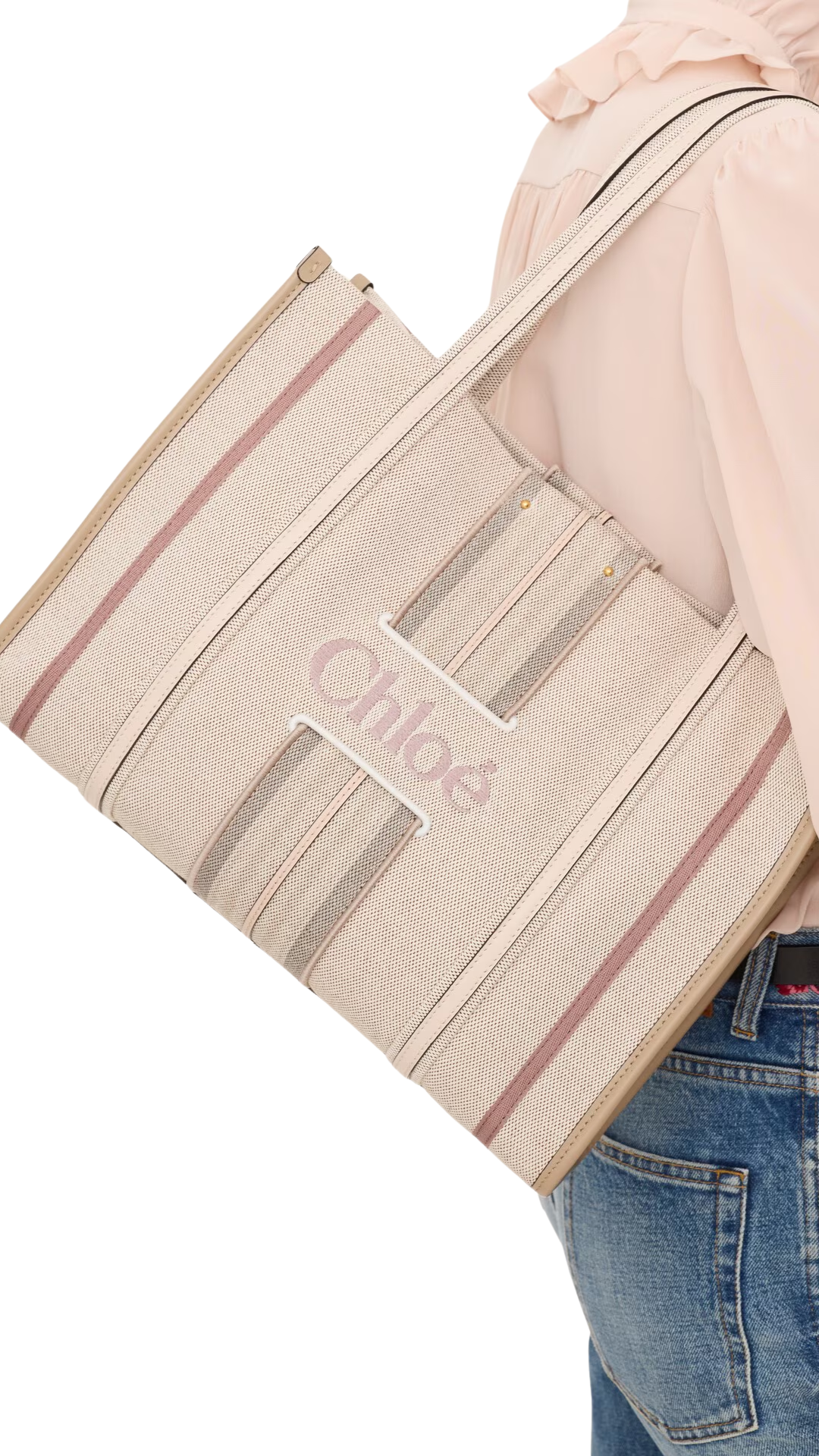 Woody Loop Tote Bag in Nude