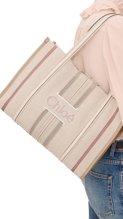 Woody Loop Tote Bag in Nude