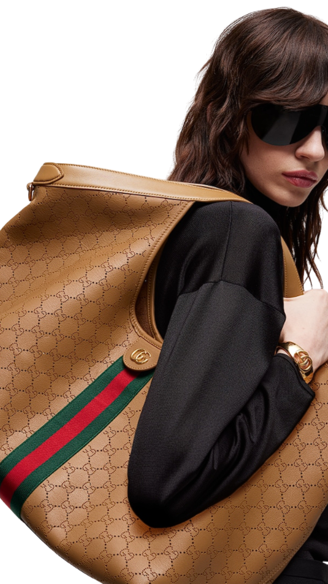 Gucci Giglio Large Tote Bag in Dark Beige GG Leather