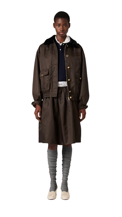 Technical Gazar Blouson Jacket in Coffee