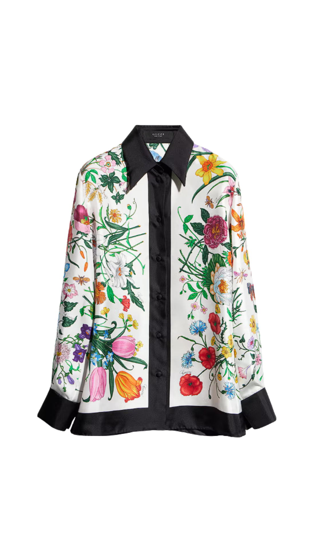 Printed Silk Shirt in Multicolor