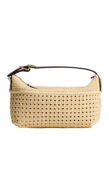 Dioriviera Nomad Pouch in Natural Raffia-Effect Woven Technical Fabric