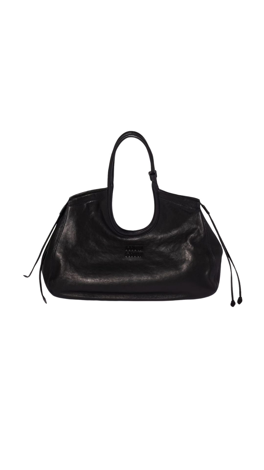 Ivy Nappa Leather Shopping Bag in Black
