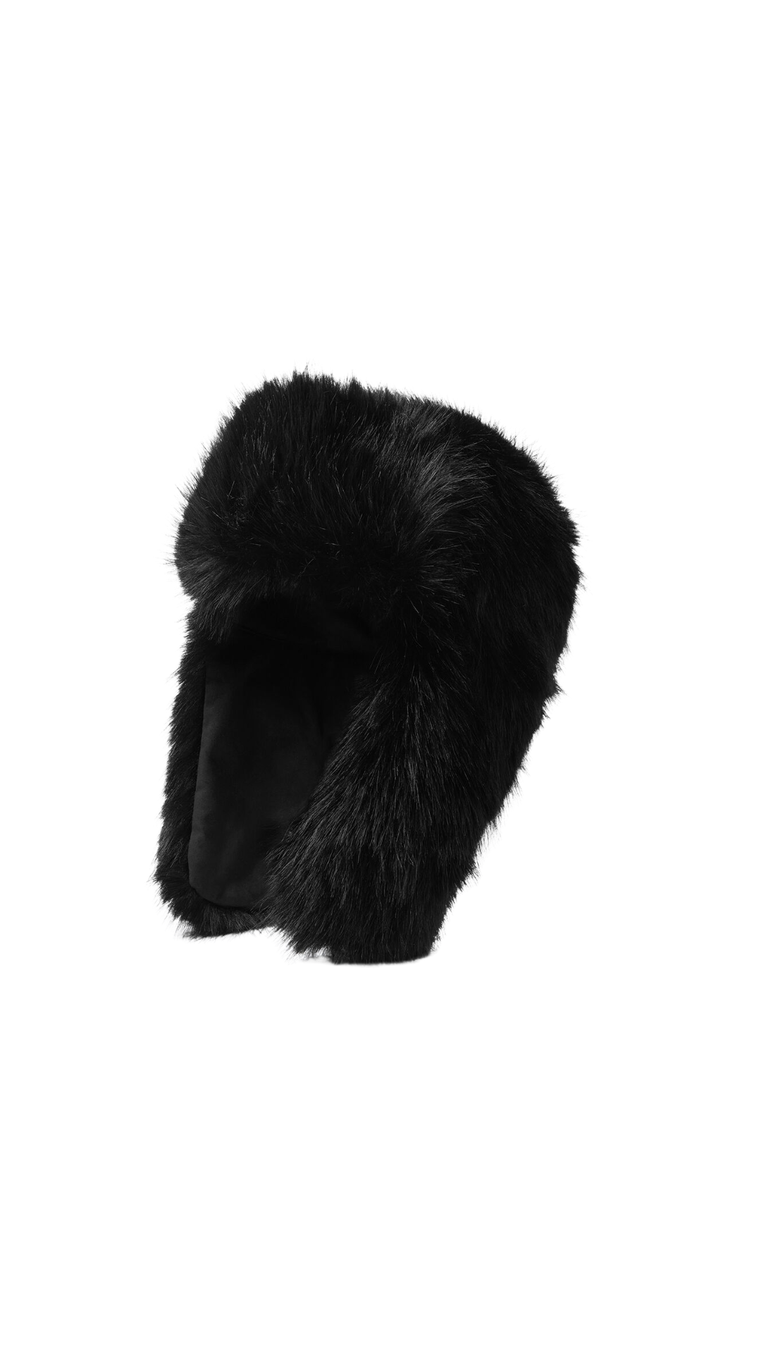 Vegan Plush Hat in Black
