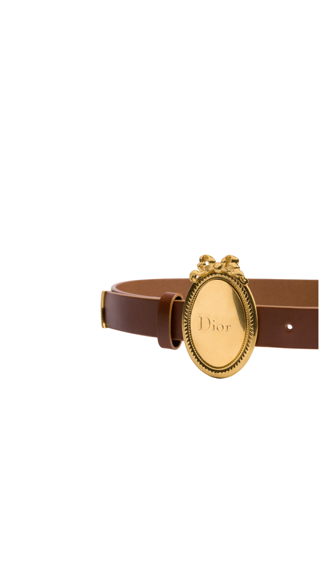 Médaillon Belt in Brown Toledo Calfskin, 25 MM