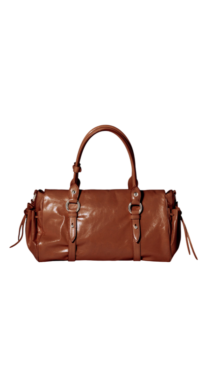 Bolso de piel brillante en Palisandro