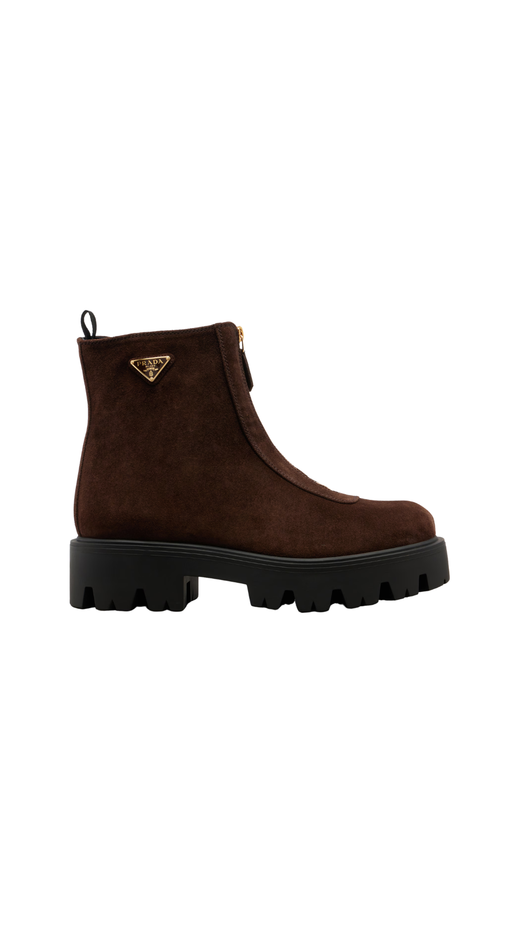 Suede Platform Ankle Boots in Brown