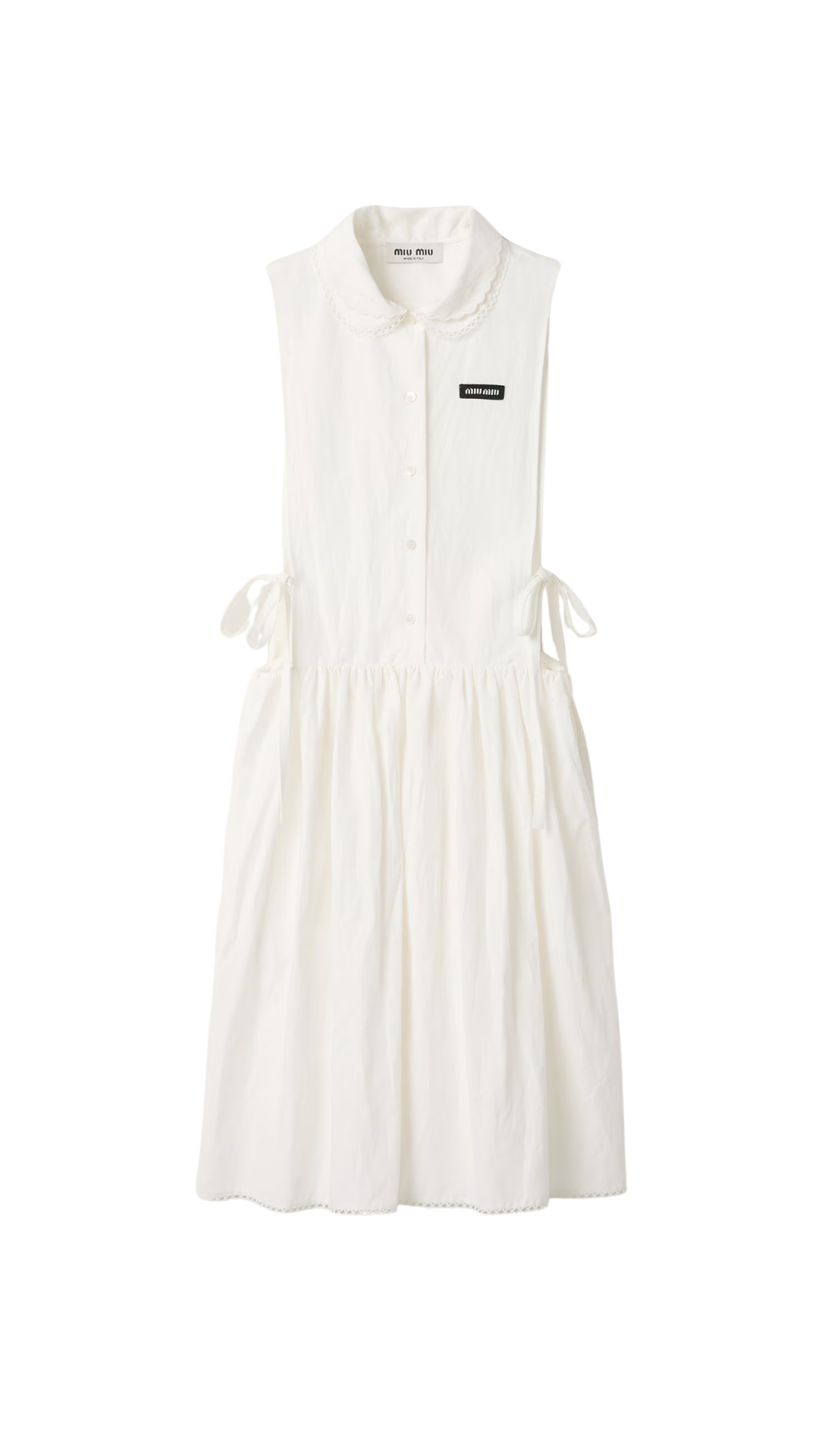 Slubbed Poplin Dress in White
