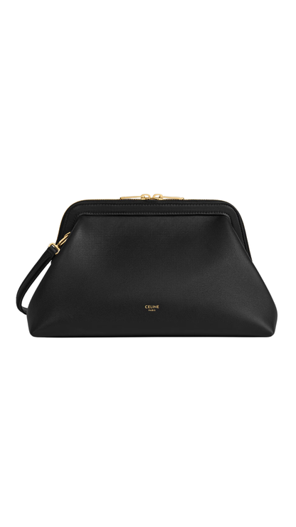 Small Doctor's Pouch in Black Supple Natural Calfskin