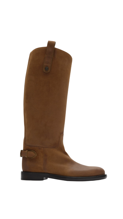 Suede Cavalier Boots in Boat Brown