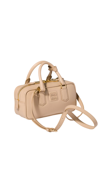 Arcadie Leather Bag in Sand Beige