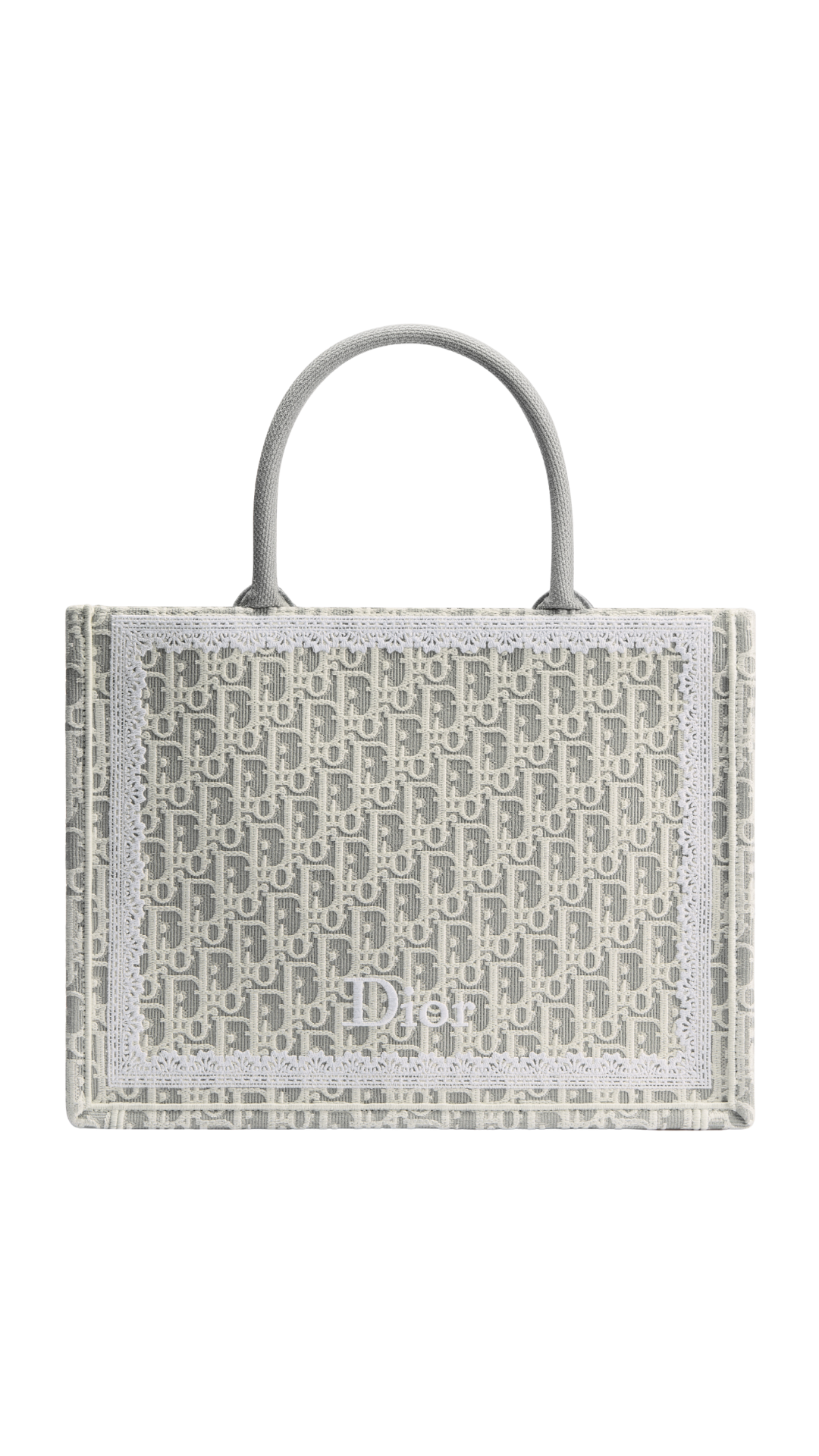 Medium Dior Book Tote with Strap in Latte and Gray