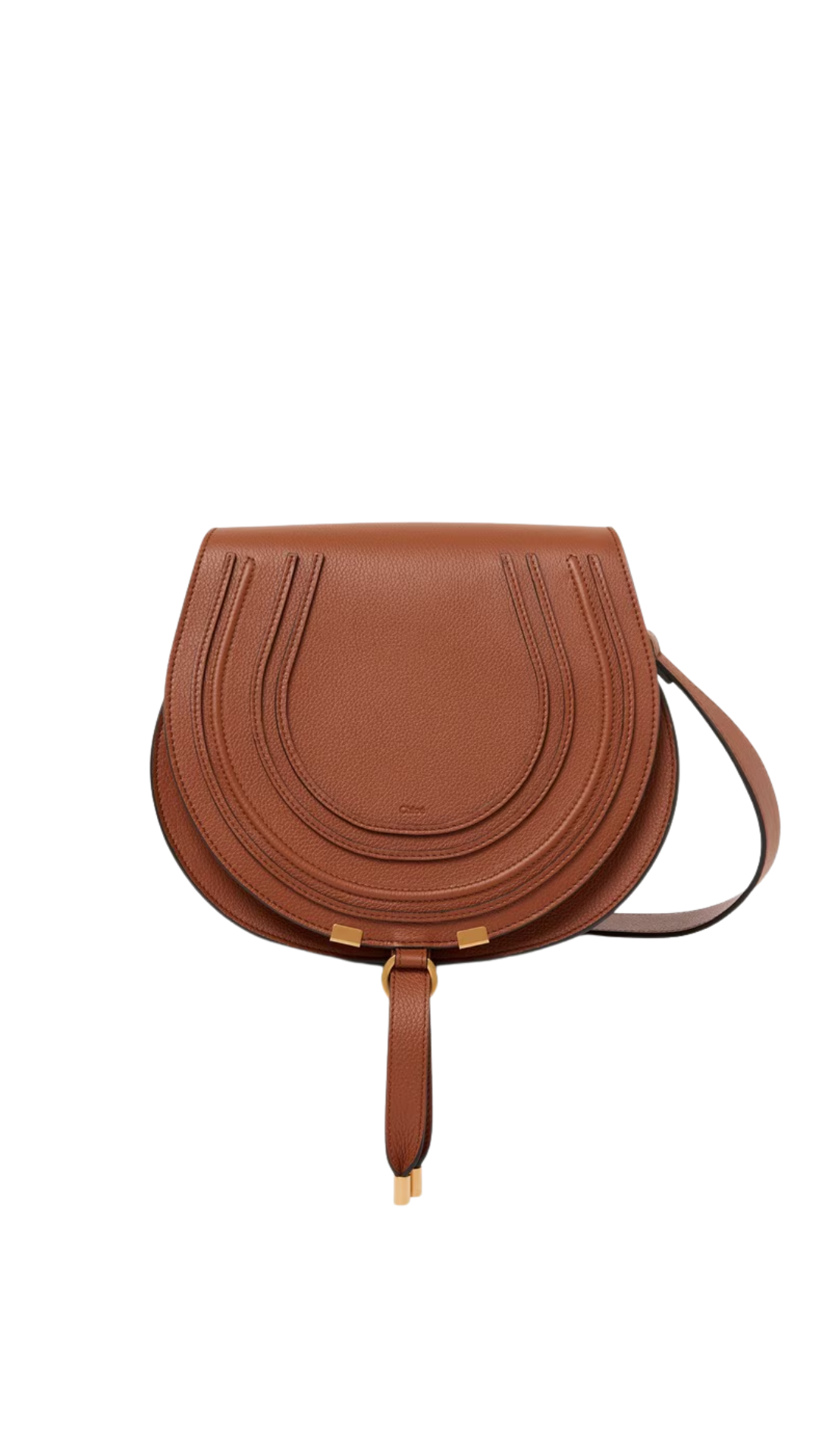 Marcie Saddle Bag in Tan Grained Leather