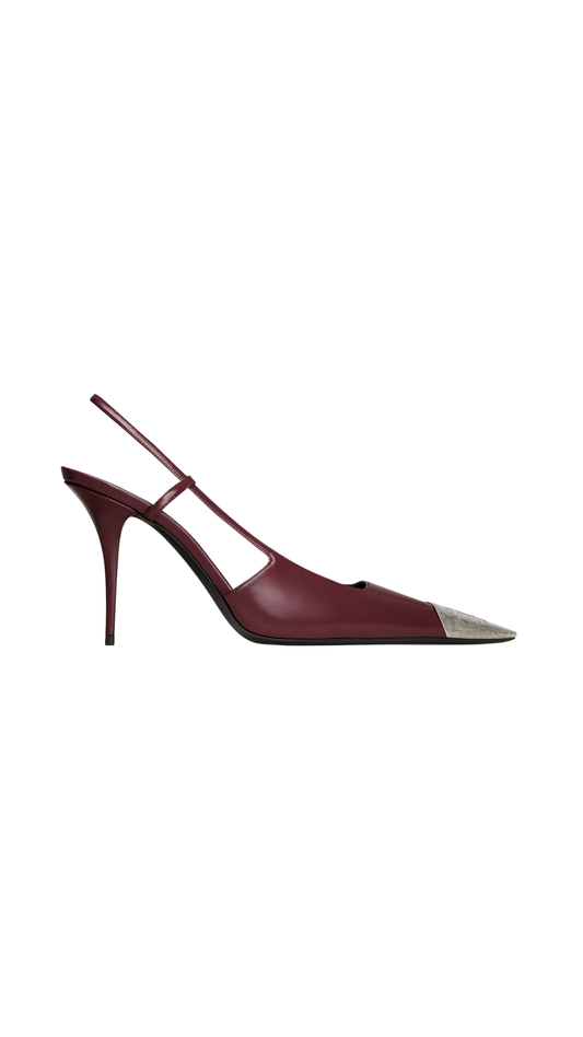 Jeanne Slingback Pumps in Vintage Bordeaux  Smooth Leather