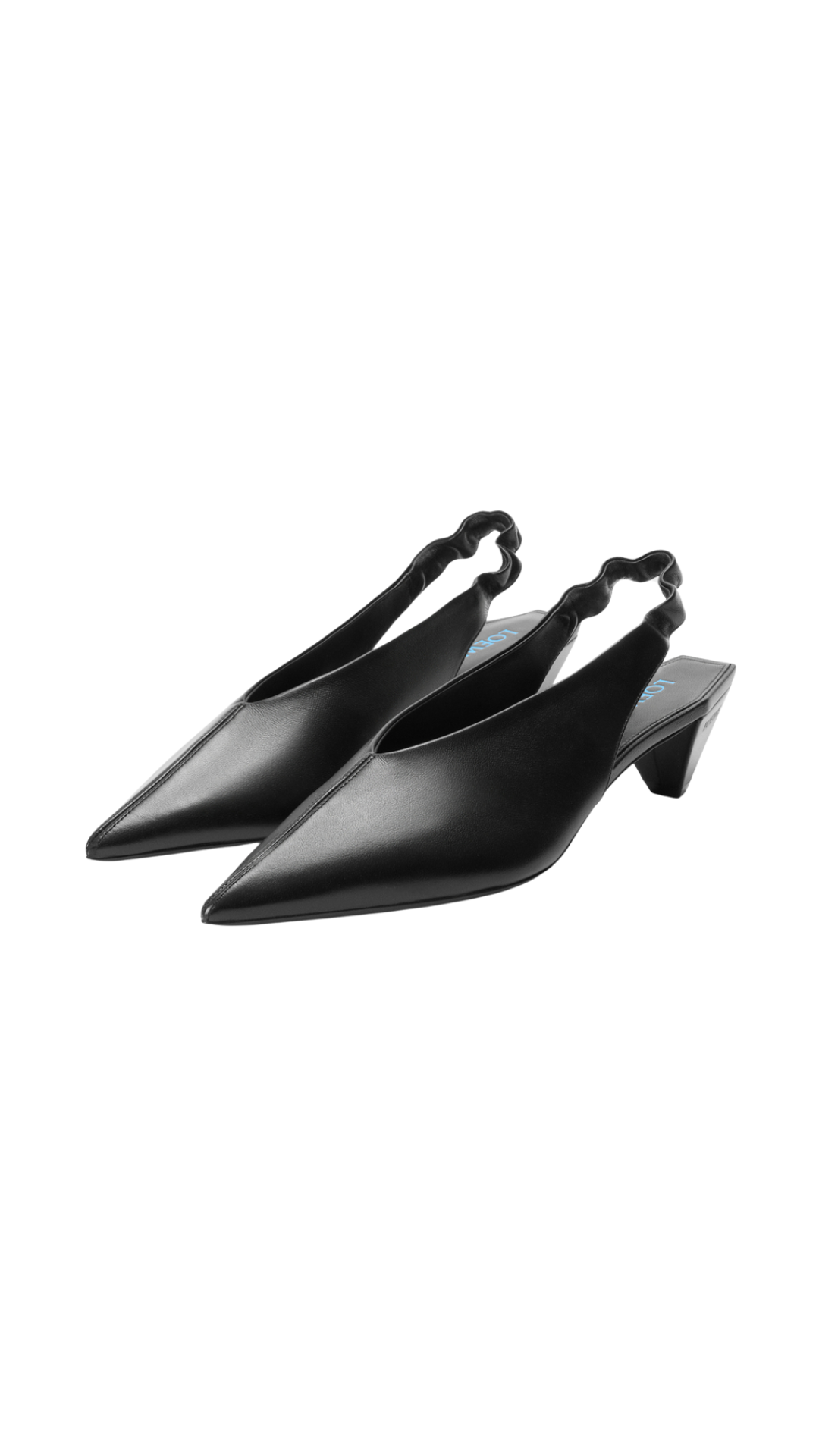 Origami Cubic Slingback in Black Lambskin