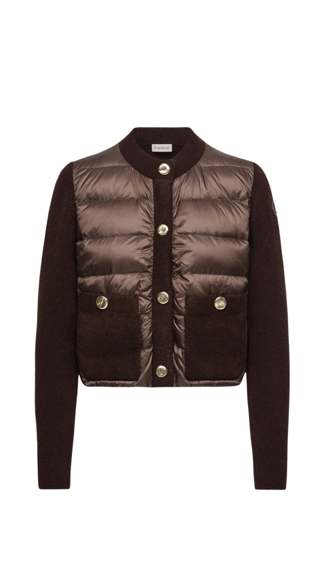 Bouclé Wool Blend Padded Cardigan