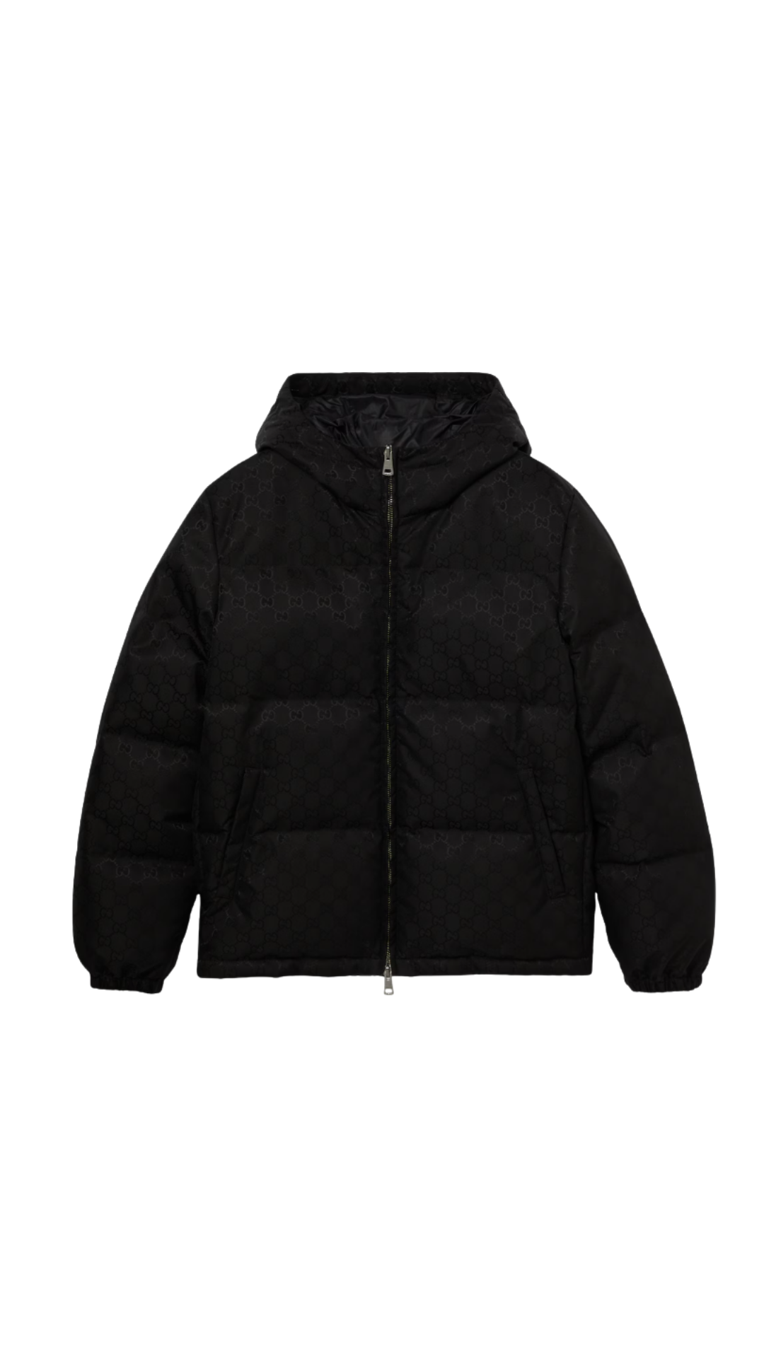 GG Black Bylon Canvas Down Jacket