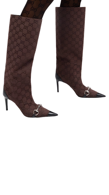 Donna Boot in Dark Brown GG Canvas