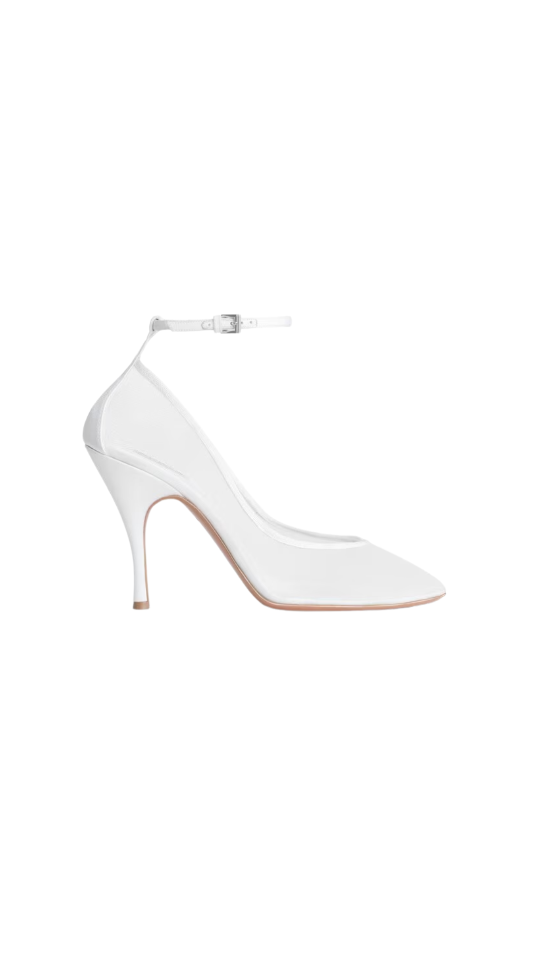 Strappy Pumps in Optical White Mesh