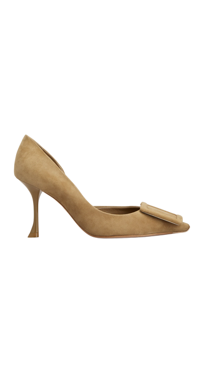 Viv' in The City D'Orsay Pumps in Beige Suede
