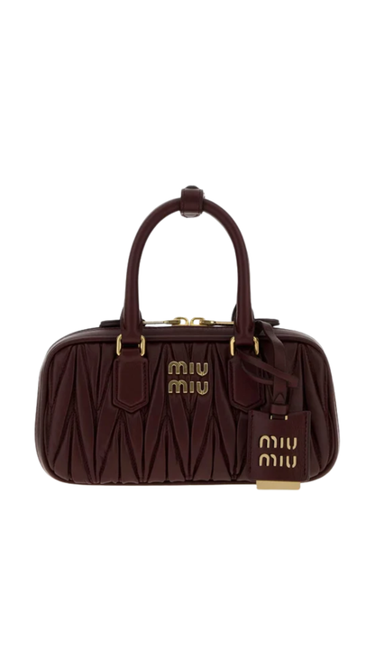 Arcadie Matelassé in Burguendy Nappa Leather Mini-Bag