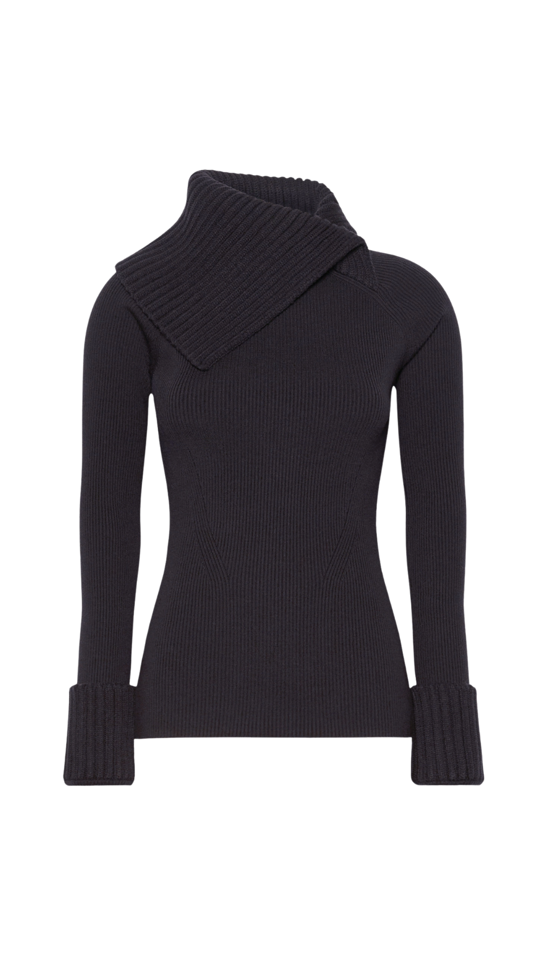 Slim Stretch Wool Sweater - Dark Brown