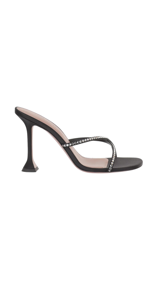 Sally Crystal-Embellished Mules in Black
