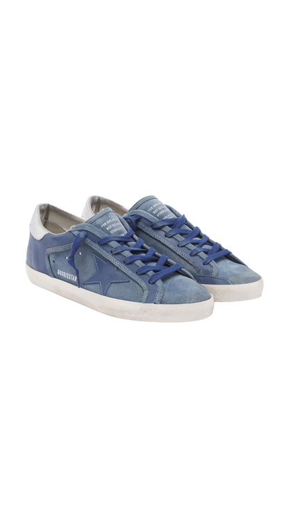 Super-Star Leather and Suede Sneakers in Blue