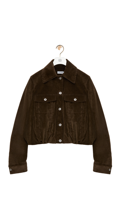 Jacket in Brown Cotton Corduroy